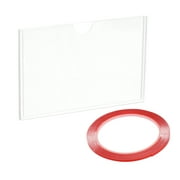 Uxcell Clear Acrylic Sign Holder Document Paper Horizontal Frame 4.1x5.8inch with Adhesive Strip for Home, Office 3Pcs