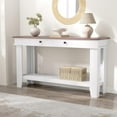 thumbnail image 2 of Yiwa 54-Inch Wooden Sofa Table Behind Couch, Rectangular Entryway Console with Drawers & Open Storage Shelf for Farmhouse Hallway/Foyer, 2 of 8