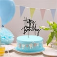 thumbnail image 2 of New Hand Writing Happy Birthday Cake Topper Black Acrylic Birthday Cake Topper For Kids Birthday Party Supplies Cake Decorations, 2 of 5