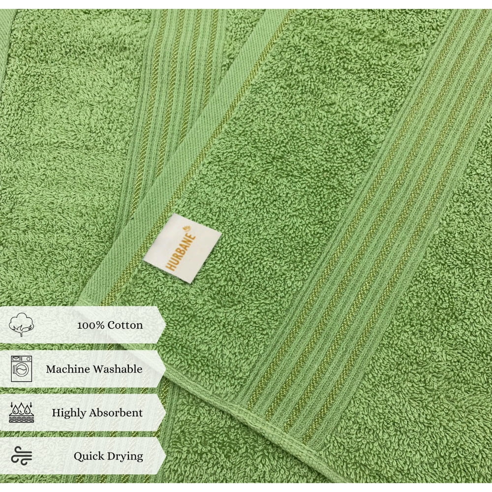 HURBANE HOME 4 Piece Super Soft Bath Towels for Bathroom, Highly Absorbent Cotton Towel (Sage Green)