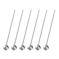 thumbnail image 1 of 6 Pcs Stainless Steel Heart Shape Metal Drinking Straw Reusable Straws Cocktail Spoons Set, 1 of 9