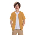 thumbnail image 6 of UACY Boys Baseball Jersey Button Down Blank Solid Color Short Sleeve Shirts Hipster Hip Hop Active Team Sports Uniforms (Orange, 4-5 Years), 6 of 9