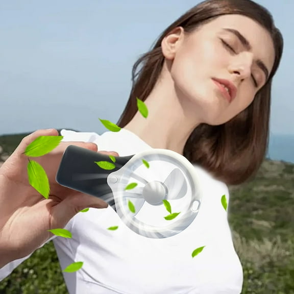 Needhep Wearable Personal Fan Handheld Mini Fan,Battery Operated Fans Portable, Personal Fans Portable Rechargeable, Desk Fans for Office (White)