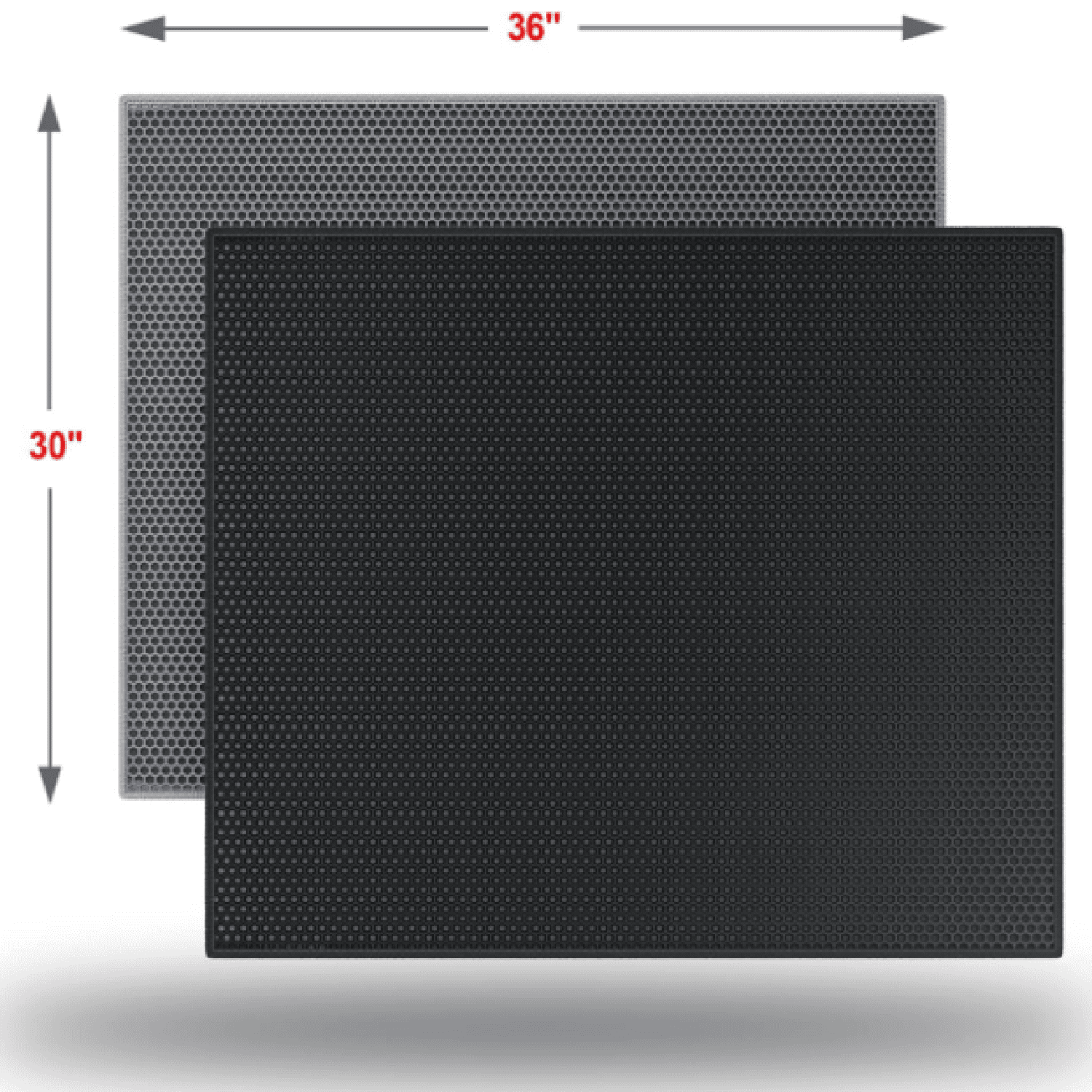 Cat Litter Box Mat: 36"x 30" Waterproof Kitty Cat Litter Trapping Mat, Easy-clean Double-layer Scatter Control Pad Rug (Black)