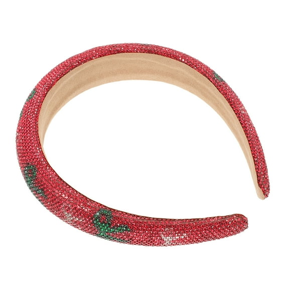 Homoyoyo Christmas Rhinestone Headband with Padded Wide Band Sparkling Crystal Hair Accessory for Holiday Party Multi-Color