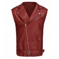 thumbnail image 1 of Motorcycle Jacket Men Men's Fashion Solid Color Sleeveless Motorcycle Riding Jacket with Zipper and Lapel Men's Jackets for Winter, 1 of 5