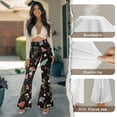 thumbnail image 6 of FKELYI Retro Mushroom Flower Print Women Yoga Pants Casual Bell Bottom Leggings Flared Yoga Leggings High Waisted Boot Cut Pants Sweatpants for Indoor Outdoor Workout, 2XL, 6 of 7