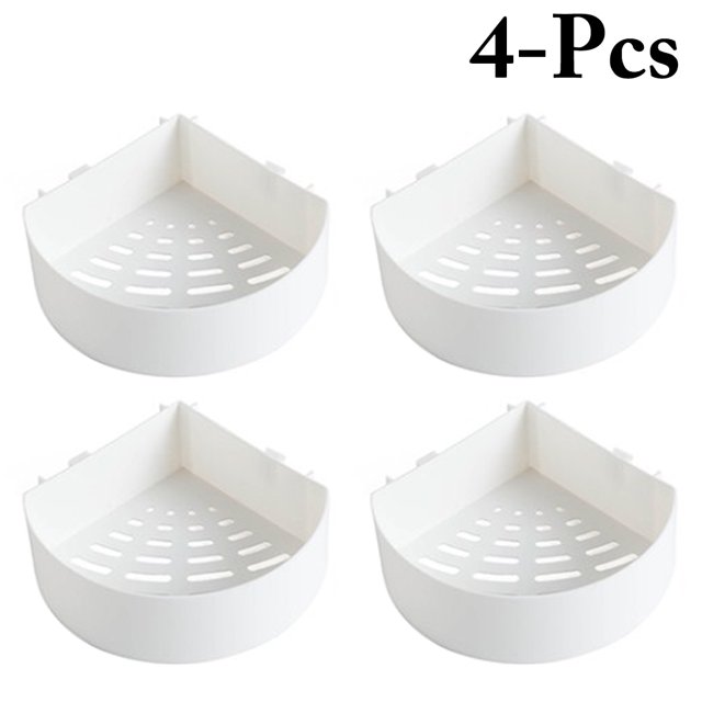 Coofit 4PCS Bathroom Storage Bins Wall Mounted Bathroom Storage Rack Storage Organizer