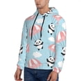 thumbnail image 2 of KLL Cute Panda Flying in the Sky Print Mens Hoodie Long Sleeve Casual Pullover Hooded Sweatshirt Fashion Drawstring Hoodies with Pocket-Medium, 2 of 6