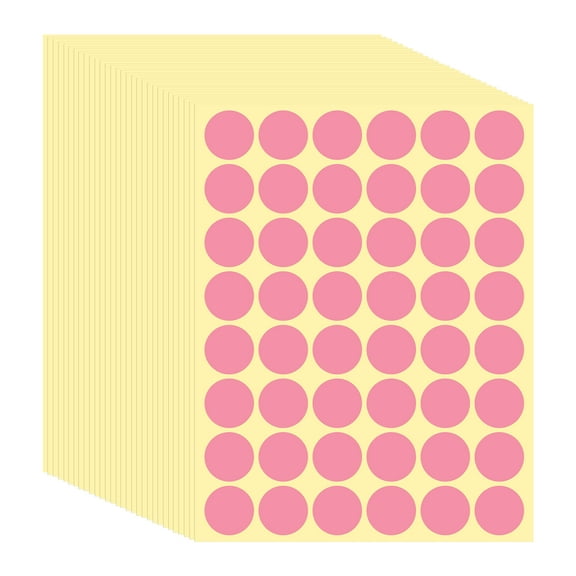 Uxcell 1440 Pcs Colored Dot Stickers Labels, 1 Inch Circle Price Stickers Self Adhesive Circle Tags Coding Labels for Office Business Yard Sale Garage Sale Home Decor, Pink