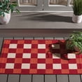 thumbnail image 2 of SAFAVIEH Courtyard Caitriona Checkered Indoor/Outdoor Area Rug, Red/Beige, 2'7" x 2'7" Square, 2 of 12