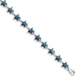 thumbnail image 3 of Sterling Silver Rhodium-plated Blue Crystal Stars with 1in Extender Bracelet, 3 of 3