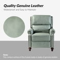 thumbnail image 6 of Mid-century Genuine Leather Pushback Recliner Chair with Nailhead Trim Set of 2 Sage, 6 of 6