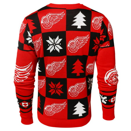 Detroit Red Wings NHL Patches Ugly Crewneck Sweater - Klew