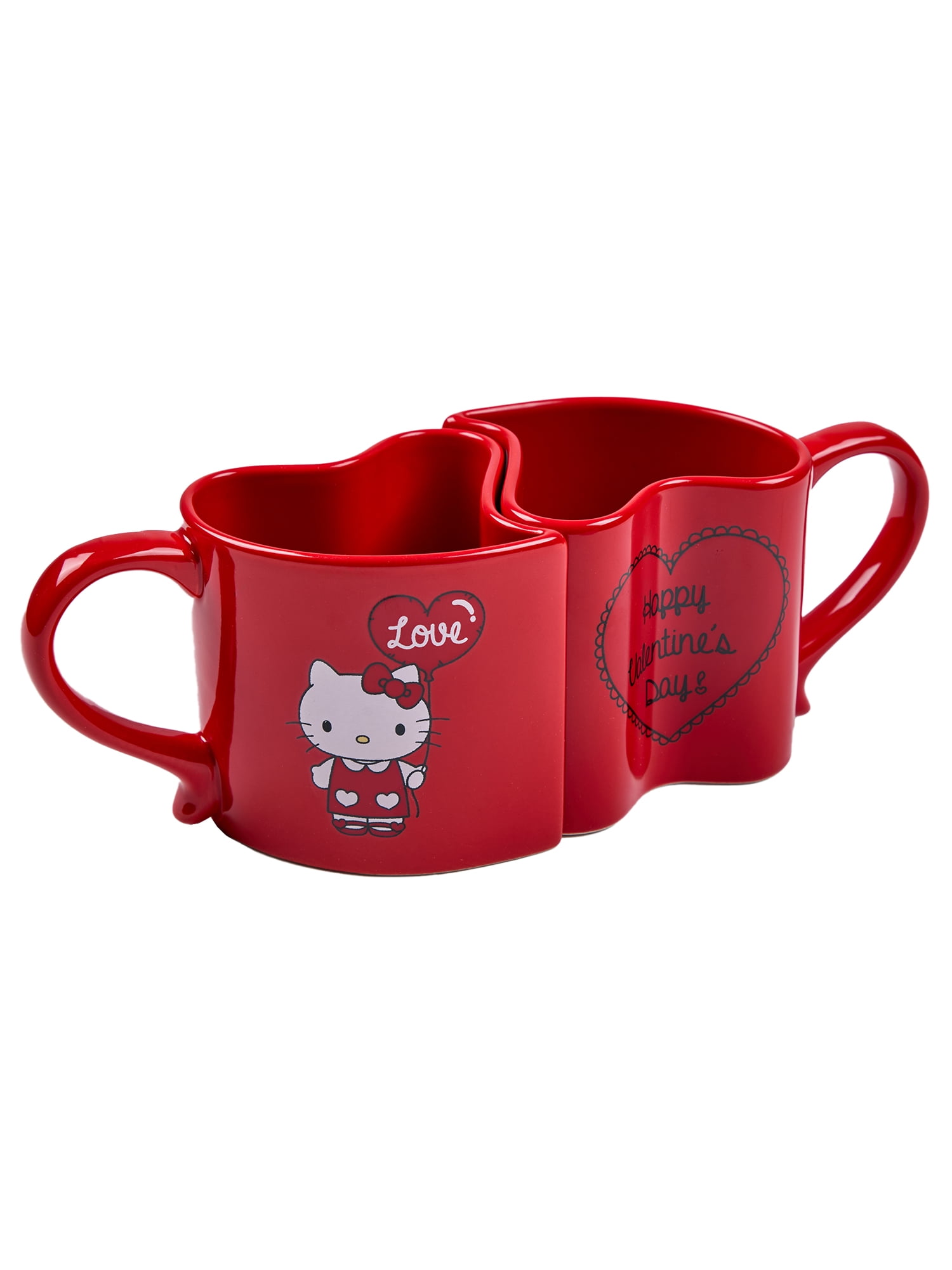 Hello Kitty Valentine's 2 Pack 16oz Ceramic Heart Mugs