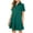 dresses for women clearance-Green, variant on Homenesgenics Summer Dresses 2025 Women's Spring Solid Color Lapel Short Sleeved Buttoned Open Chest Pleated Ruffled Dress Short Skirt Black S
