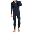 thumbnail image 5 of Fewfanhot Men Solid Thin Round Neck Long Sleeve Thermal Underwear Set for Comfortable and Discreet Wear Under Any Outfit, 5 of 6