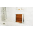 thumbnail image 4 of Silhouette Natural Teak Wood Wall Mount Folding Shower Seat Bench with Silver Frame, 4 of 7