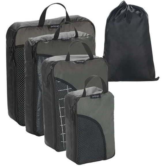 Packing Cube Combo Travel Packing Organizers Cubes for Clothing/Luggage 4pcs Set with Shoes/Laundry Bag