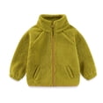 thumbnail image 2 of CYRBOKO Girls Fleece Jackets, Long Sleeve Zip Up Thermal Stand Collar Winter Outerwear Green Size 7-8 T, 2 of 5