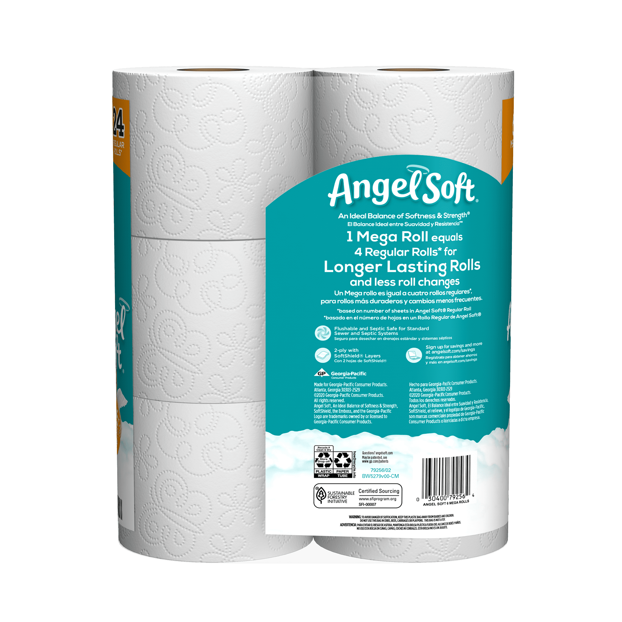 Angel Soft 4 in. x 4.05 in. Bath Tissue 2-Ply (450 Sheets per Roll)  GEP16620 - The Home Depot