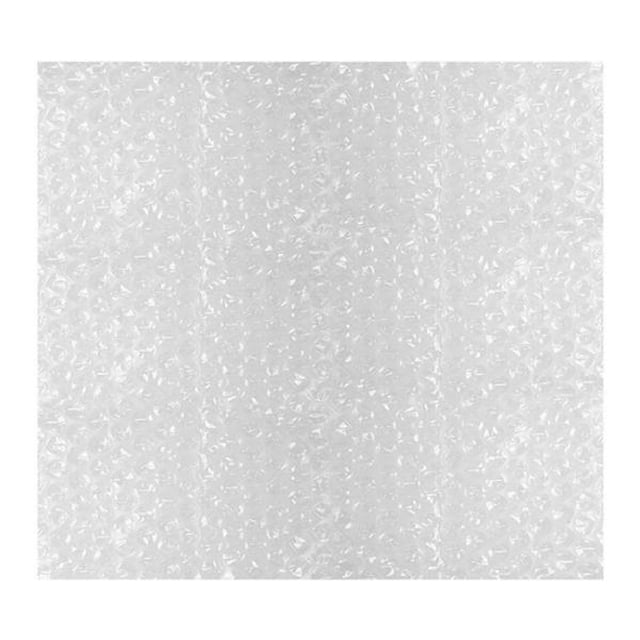 plástico burbuja 100 x 120 cm transparente, hoja frontal con textura de burbujas y relieve visible, 0.3 cm de espesor; protege artículos frágiles en envíos y es apto para envolver juguetes o piezas pequeñas durante el traslado.