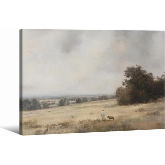 Myhong.1 Dark Academia Flower Field Poster Vintage Moody Floral Wall Art Nature Botanical Wildflower Oil Painting Canvas Prints for Farmhouse Cottagecore Wall Decor Poster 20*28inch