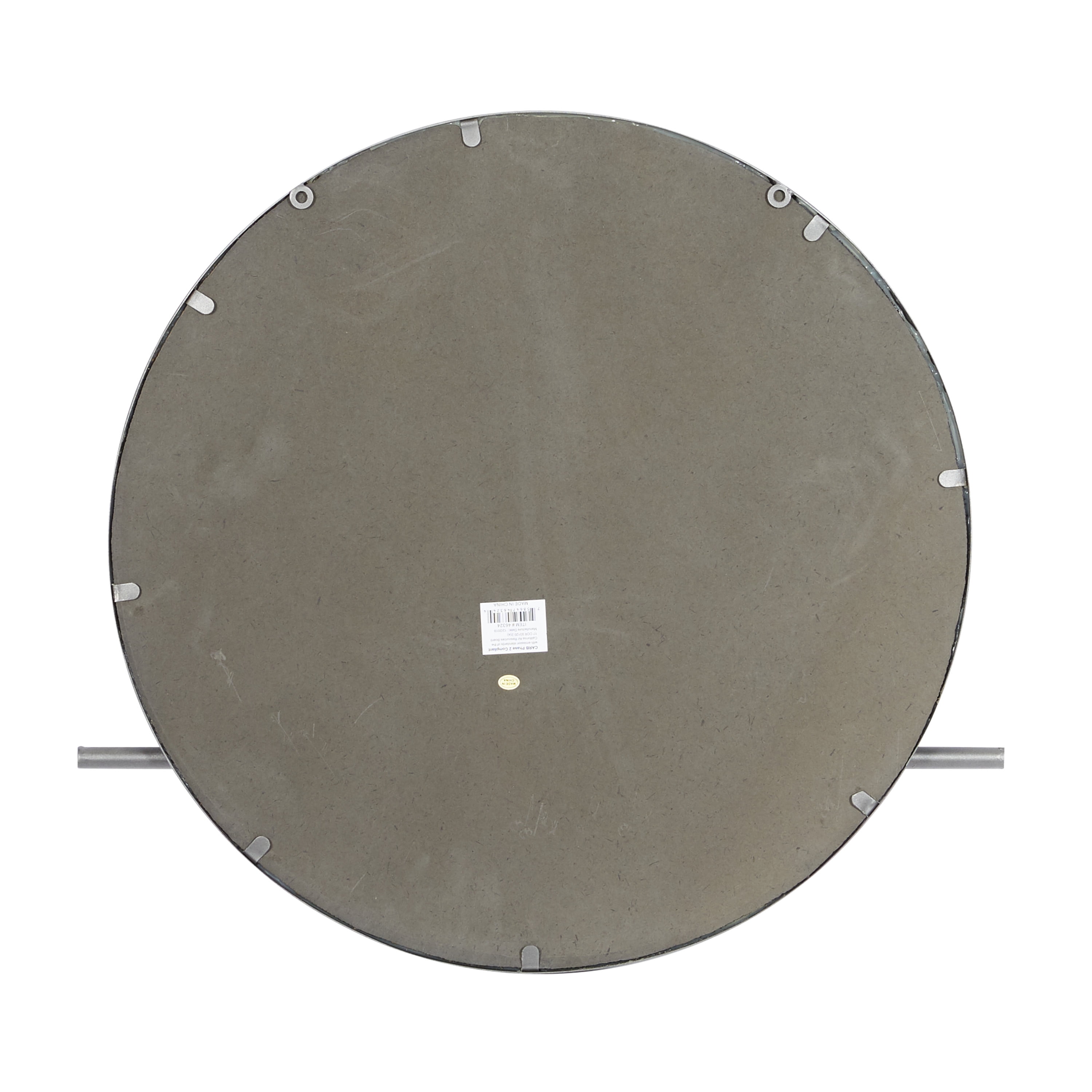 DecMode 26" x 24" Silver 5 Hooks Wall Mirror
