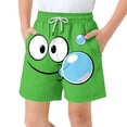 thumbnail image 1 of Pantalones cortos de bolsillo para niños con cordón elástico estampado casual traje de baño pantalones de cinco puntos, 1 of 8