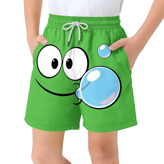 Pantalones cortos de bolsillo para niños con cordón elástico estampado casual traje de baño pantalones de cinco puntos