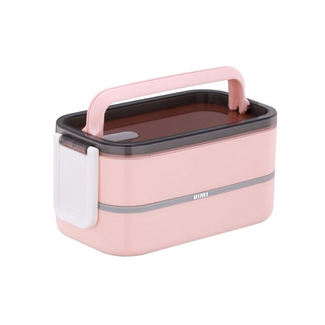 Lonchera Térmica Con Acero Inoxidable Caja De Almuerzo 1400ml Rosa