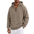 thumbnail image 6 of Men's Quarter Zip Hoodies Zip Up Hoodie Long Sleeve Drop Shoulder Sweatshirt Casual Pullover, 2XL, 6 of 6