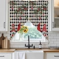 thumbnail image 6 of Plaid Gnomes Christmas Swag Curtains for Kitchen/Bedroom/Living Room, Xmas Ball Gifts Snowflake Scalloped Curtains 63 Inch Long, Rod Pocket Window Swag Topper Curtains Valances 2 Panels Set 36"x63", 6 of 8