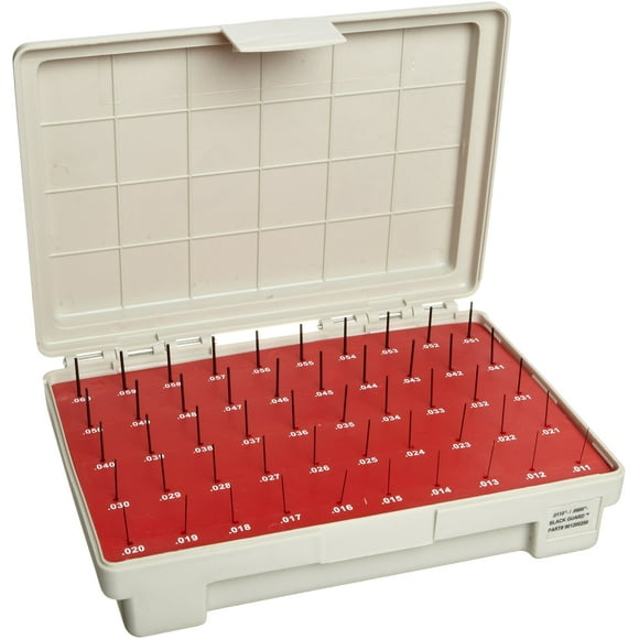 Vermont Gage - 901200100 Steel No-Go Pin Gage Set, Black Oxide, Tolerance Class ZZ, 0.0060 - 0.0600" Gage Diameter (Set of 55)