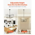 thumbnail image 5 of KFFKFF 6-Light Black Chandelier, Adjustable Farmhouse Ceiling Fixture for Dining, Bedroom, Foyer, Kitchen, Living Room, and Entryway, 5 of 9