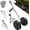 D, variant on Multi Function Cultivator Plow with Double Wheels, Manual Grass Hoe Metal Frame & Sturdy Structure, Manual Garden Push Plow Ideal for Backyard Patio Courtyard Gardening (B)