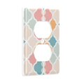 thumbnail image 2 of Yayeee Duplex Wall Plate 1-Gang 4.5"x2.7" Home Receptacle Light Switch Decorative Outlet Cover, Pink Abstract Pattern, 2 of 7