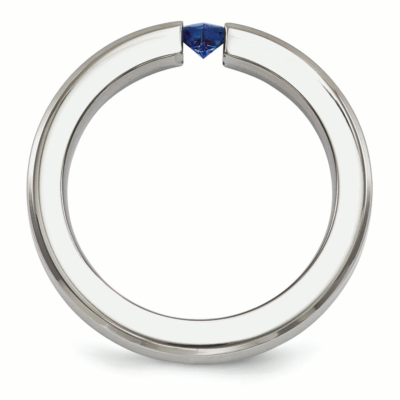 Bridal Wedding Bands Decorative Bands Edward Mirell Titanium Brushed Sapphire 4mm Band Size 9