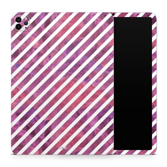 DesignSkinz White Slanted Lines Over Pink and Purple Grunge Surface Full-Body Skin Decal Wrap Cover for iPad (A1219/A1337)