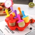 thumbnail image 5 of AAOMASSR Mini Silicone Popsicle Mold, 7-cavity DIY Ice Pop Mold with Colorful Plastic Sticks, Popsicle Makers for Egg Bites, Lollipop and Ice Cream Mould, Non-Stick Ice Cube Trays (Red), 5 of 7