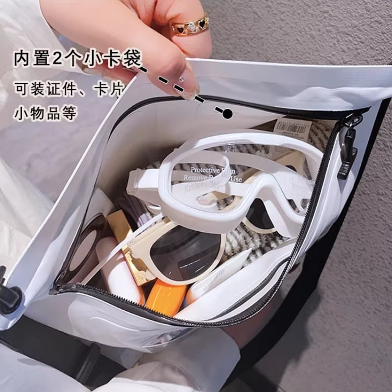 Waterproof Crossbody Dry Bag, Large Capacity Swimming Phone Pouch with Touchscreen, Air Seal Zipper