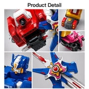 5 in 1 Transforming Robot Building Toy, Combiner Robot Action Figure Playset with Car, Motorcycle, Aircraft and Tank Modes, Gift for Boys Girls Ages 3+