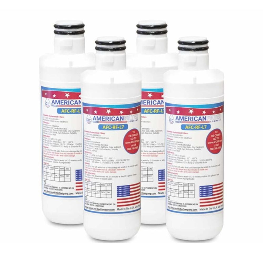 AFC® #AFC-RF-L7, Compatible with LG® LSXC22396S Refrigerator Water Filter -Made in U.S.A. - 4 Filters