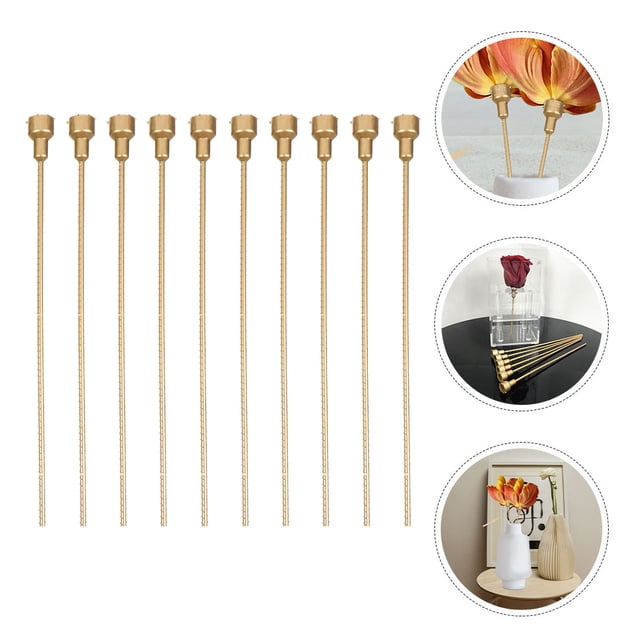 unbranded 10Ud De Florero Dorados Para Artificiales PVC Resistente Para Floral