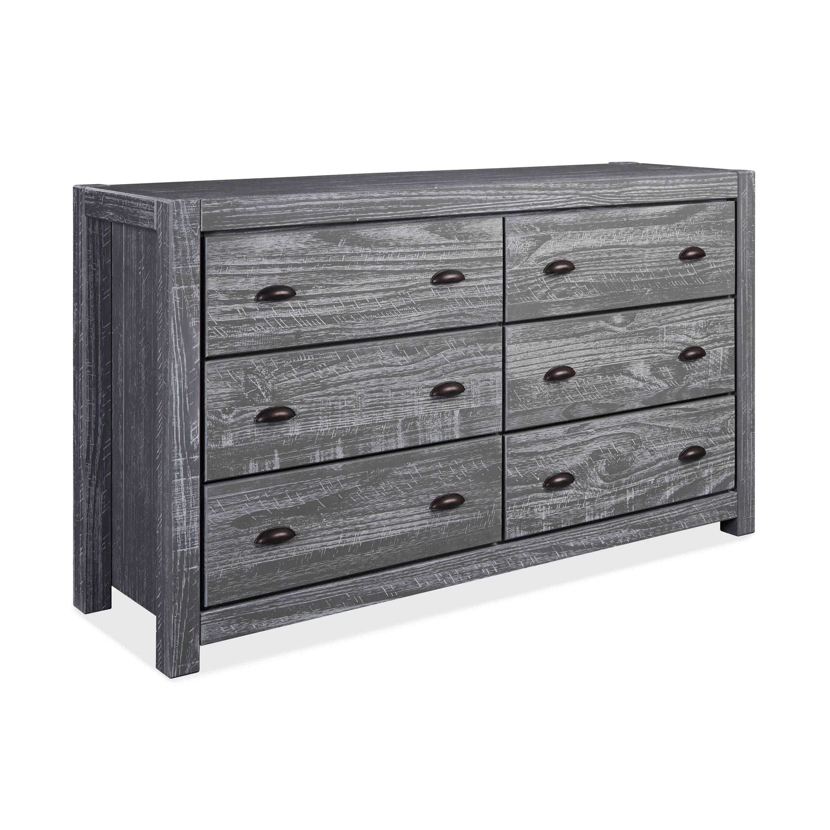 Grain Wood Furniture Montauk 6-Drawer Dresser with a Rustic Grey Finish