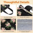 thumbnail image 4 of Pioneer Flower Floral Print Pattern Insulated Lunch Bag for Women & Adults,Large Portable Soft Cooler Lunch Bag,Thermal Food Storage Tote with Pearl Cotton,8.66L,8.75x5.75x9.5 Inch, 4 of 6