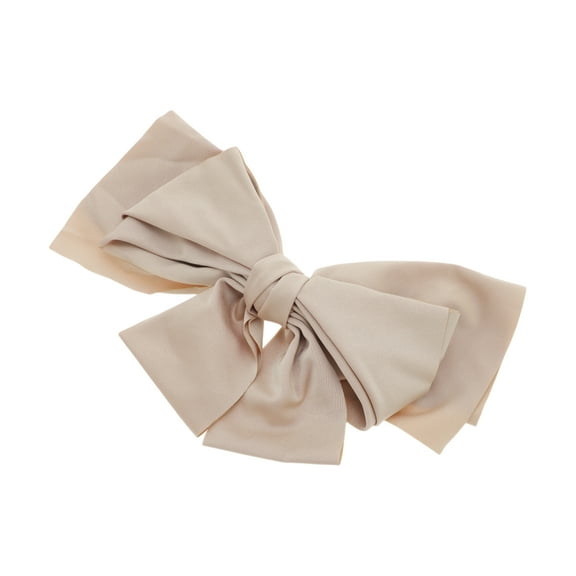 Unique Bargains 1 Pc Large Bow Ribbon French Barrette Hair Clips Hairdo Clip Khaki