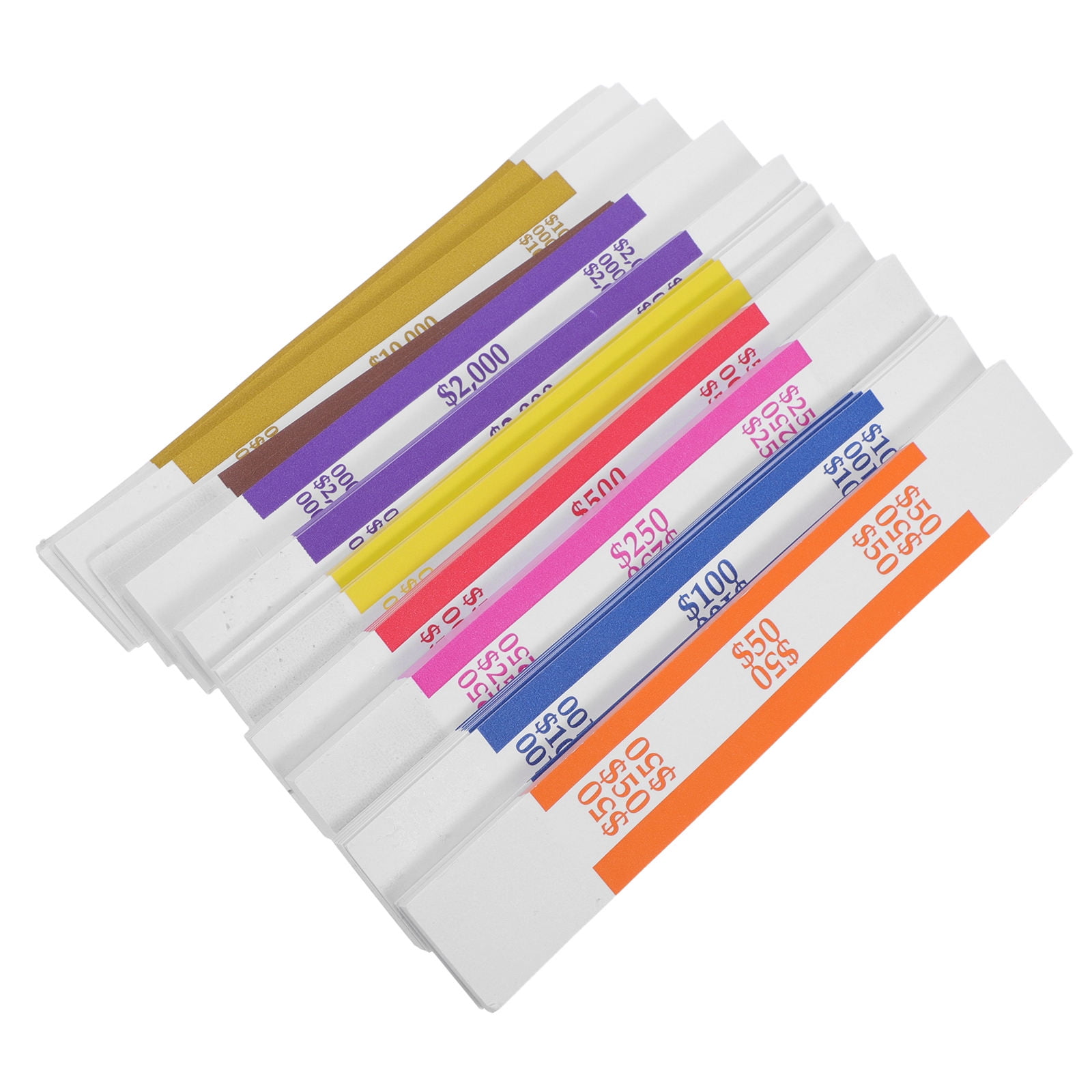 COOPHYA 400-Pack Paper Money Bands with Clear Denomination Markers Self-Sealing Cash Straps for Organizing Bills