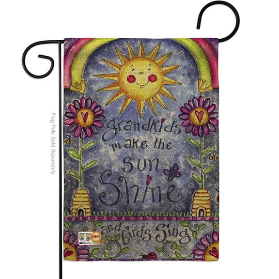 13 x 18.5 in. Grandkids Burlap Special Occasion Family Impressions Decorative Vertical Double Sided Garden Flag