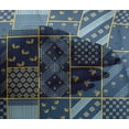 thumbnail image 4 of oneOone Viscose Chiffon Navy Blue Fabric Floral|Horse & Geometric Patchwork Diy Clothing Quilting Fabric Print Fabric By Yard 42 Inch Wide, 4 of 4